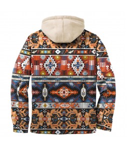 Men's Autumn & Winter Outdoor Casual  Ethnic Print Hooded Jacket