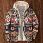 Men's Autumn & Winter Outdoor Casual  Ethnic Print Hooded Jacket