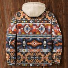 Men's Autumn & Winter Outdoor Casual  Ethnic Print Hooded Jacket