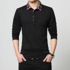 Men's Outdoor Check Polo Neck Long Sleeve Polo Shirt