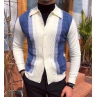 Gentleman's Autumn And Winter Contrast Knit Cardigan