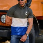 Men's Fashion Poker A Print Colorblock Casual Slim Polo Shirt