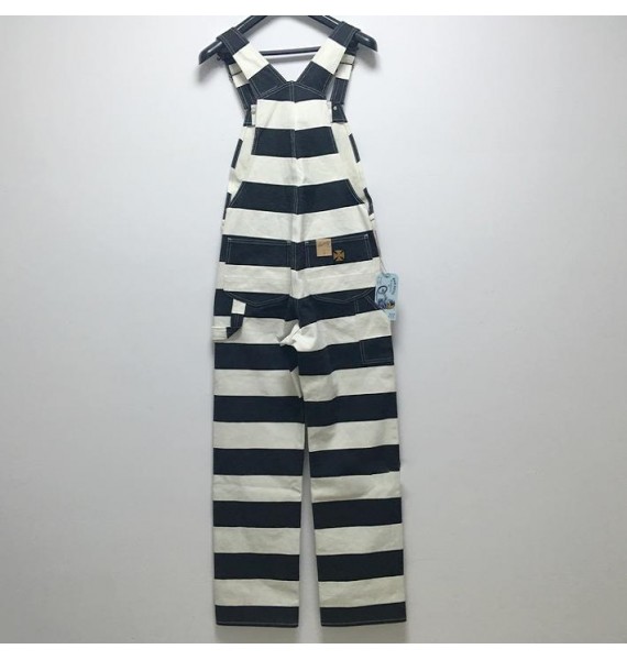 16oz motorcycle style prison uniform style striped overalls