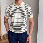 Gentleman Summer Retro Striped Polo Shirt