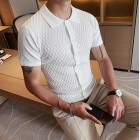 slim casual mesh knitted Polo Shirt