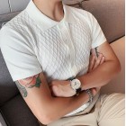 slim casual mesh knitted Polo Shirt