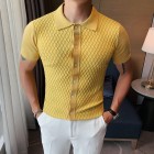 slim casual mesh knitted Polo Shirt