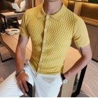 slim casual mesh knitted Polo Shirt