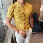 slim casual mesh knitted Polo Shirt