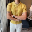 slim casual mesh knitted Polo Shirt