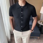 slim casual mesh knitted Polo Shirt