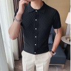 slim casual mesh knitted Polo Shirt