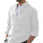 Men's Outdoor Cotton Linen Long Sleeve Casual Shirt