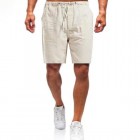 Men's Casual Solid Drawstring Linen Shorts