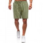 Men's Casual Solid Drawstring Linen Shorts