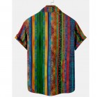 Men's Rainbow Striped Beach Shirt