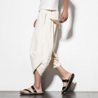 Men's Cotton Linen Casual Pants Drape Wide Leg Pants