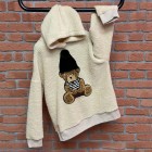 Bear Embroidered Fleece Sweatshirt