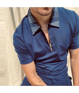 Gentlemans pel zipped polo shirt