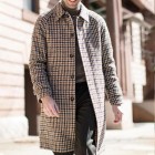 Men's British Style pel Coat Mid Length Coat