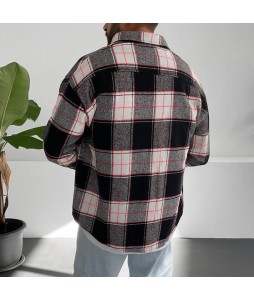 Fall And Winter Men's Casual Check Pattern Jacket