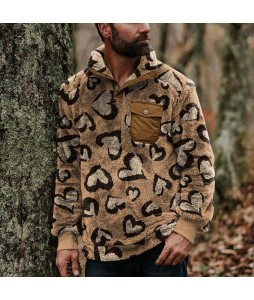 Mens Printed Fleece Casual Sweatshirt