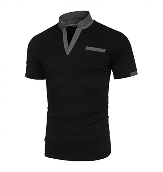 Men's Casual Colorblock POLO Shirt