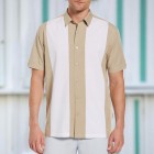 Men's Holiday Casual Color Contrast Short Sleeve Shirt