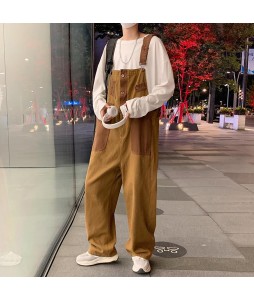 Retro Straight-through Casual Overalls Overalls