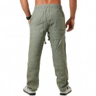 Men's Casual Cotton Linen Loose Drawstring Waist Trousers