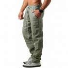 Men's Casual Cotton Linen Loose Drawstring Waist Trousers