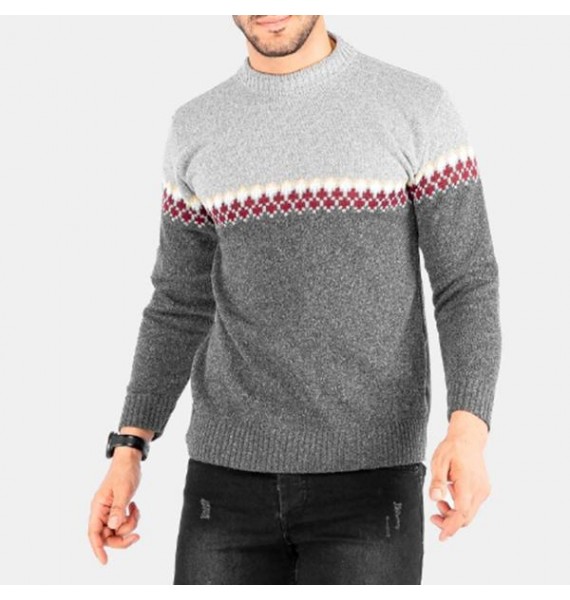 Men's Contrast Sweater Pullover Bottoming Shirt