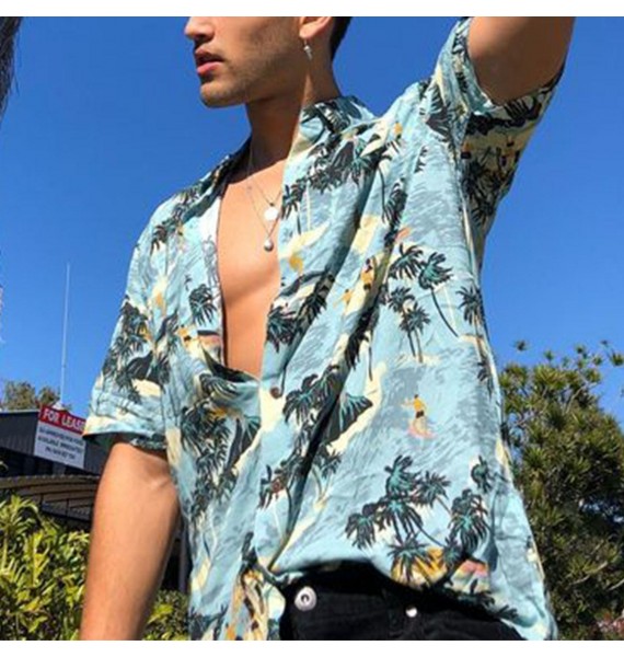 Men's Casual Summer Hawaiian Beach Shirt