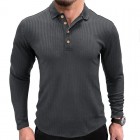 Men's Outdoor Pit Strip Bottoming Long Sleeved Polo Shirt