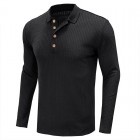 Men's Outdoor Pit Strip Bottoming Long Sleeved Polo Shirt