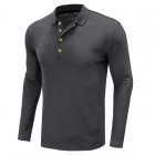 Men's Outdoor Pit Strip Bottoming Long Sleeved Polo Shirt