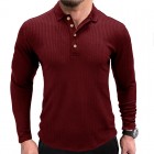 Men's Outdoor Pit Strip Bottoming Long Sleeved Polo Shirt