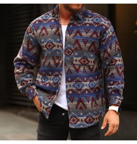 Mens Retro Casual Shirt Jacket