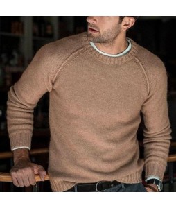 Men's Casual Versatile Round Neck Long Sleeve Sweater