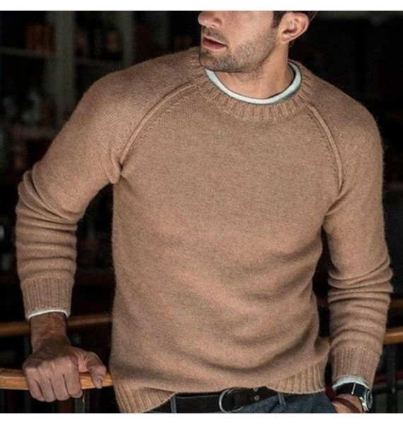 Men's Casual Versatile Round Neck Long Sleeve Sweater