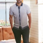 Contrasting Striped Polo Shirt