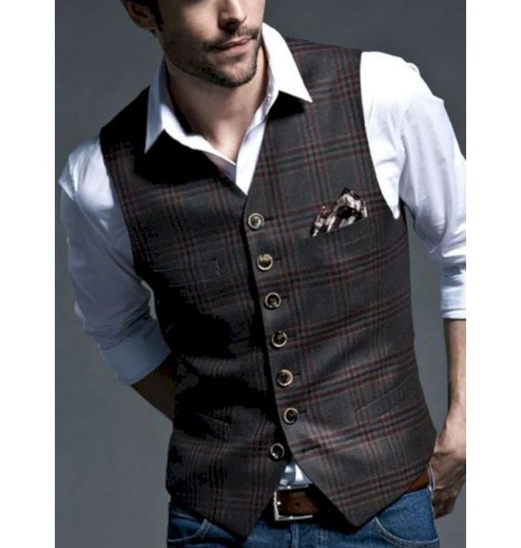 Men's Business Casual Pid Waistcoats