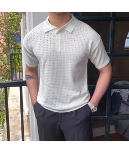 Men's Casual Knit Breathable Polo Shirt