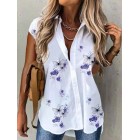 Casual Loose Floral Print Short Sleeve Blouse