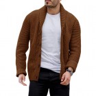 Men's Casual Solid Color Button Long Sleeve Knit Cardigan