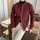 Men's Elegant Cssic Red Simple Knit Cardigan