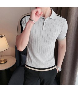 Men's Slim Fit Simple Everyday pel Knit Polo Shirt