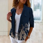 Casual Leaf Print Suit Jacket Women