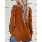 Fall/Winter Fashion Solid Color Velvet Loosen Blouse