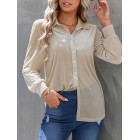 Fall/Winter Fashion Solid Color Velvet Loosen Blouse